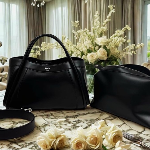 Boza Paris Black Women's Handbag vegan leather - Picture 4 of 6